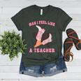 Man I Feel Like A Teacher Retro Western Country Cowgirl Women's Heather T-Shirt Heather Forest