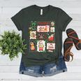 Merry And Bright Christmas Gingerbread Santa Book Teacher Women's Heather T-Shirt Heather Forest Merry And Bright Christmas Gingerbread Santa Book Teacher Women's Heather T-Shirt Heather Forest