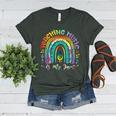 Musical Teacher Teaching Music Is My Jam Rainbow Tie Dye Women's Heather T-Shirt Heather Forest