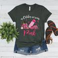 In October We Wear Pink Apple Teacher Daisy Breast Cancer Women's Heather T-Shirt Heather Forest