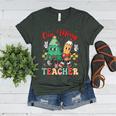 One Merry Teacher Groovy Christmas Tree Pjs Xmas Teacher Women's Heather T-Shirt Heather Forest