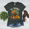 One Thankful Teacher Thanksgiving Turkey Cute Crayon Pencil Women's Heather T-Shirt Heather Forest One Thankful Teacher Thanksgiving Turkey Cute Crayon Pencil Women's Heather T-Shirt Heather Forest