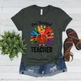 One Thankful Teacher Thanksgiving TurkeyCute Pencil Women's Heather T-Shirt Heather Forest One Thankful Teacher Thanksgiving TurkeyCute Pencil Women's Heather T-Shirt Heather Forest