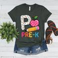 P Is For Pre K Teacher Student Pencil Apple Back To School Women's Heather T-Shirt Heather Forest P Is For Pre K Teacher Student Pencil Apple Back To School Women's Heather T-Shirt Heather Forest