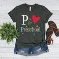 P Is For Preschool Teacher Student Back To School Women's Heather T-Shirt Heather Forest P Is For Preschool Teacher Student Back To School Women's Heather T-Shirt Heather Forest