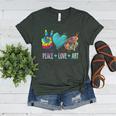 Peace Love Art Painting Palette Art Teacher Women's Heather T-Shirt Heather Forest Peace Love Art Painting Palette Art Teacher Women's Heather T-Shirt Heather Forest