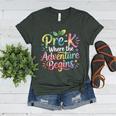 Pre-K Where The Adventure Begins Preschool Teachers Students Women's Heather T-Shirt Heather Forest Pre-K Where The Adventure Begins Preschool Teachers Students Women's Heather T-Shirt Heather Forest