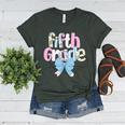 Preppy Fifth Grade Teacher Blue Floral Coquette Pencil Bow Women's Heather T-Shirt Heather Forest Preppy Fifth Grade Teacher Blue Floral Coquette Pencil Bow Women's Heather T-Shirt Heather Forest