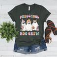 Preschool Boo Crew Groovy Halloween Floral Ghost Teacher Men Women Kids Women's Heather T-Shirt Heather Forest