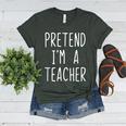 Pretend I'm A Teacher Costume Halloween Lazy Adult Kids Women's Heather T-Shirt Heather Forest Pretend I'm A Teacher Costume Halloween Lazy Adult Kids Women's Heather T-Shirt Heather Forest