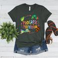 Progress Over Perfection Caterpillar Teacher Back To School Women's Heather T-Shirt Heather Forest