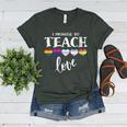 I Promise To Teach Love LGBT-Q Pride Proud Ally Teacher Women's Heather T-Shirt Heather Forest I Promise To Teach Love LGBT-Q Pride Proud Ally Teacher Women's Heather T-Shirt Heather Forest
