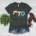 PTO Santa Hat Reindeer Parent Teacher Organization Christmas Women's Heather T-Shirt Heather Forest