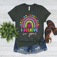 Rainbow I Believe In You Teacher Testing Day Women's Heather T-Shirt Heather Forest Rainbow I Believe In You Teacher Testing Day Women's Heather T-Shirt Heather Forest