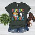 Readers Are Leaders Reading Book Lover Teacher Women Men Kid Women's Heather T-Shirt Heather Forest