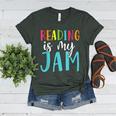Reading Is My Jam Back To School Teacher Women's Heather T-Shirt Heather Forest Reading Is My Jam Back To School Teacher Women's Heather T-Shirt Heather Forest