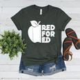 Red For Ed Teacher Support Public Education For Men Women Kids Women's Heather T-Shirt Heather Forest
