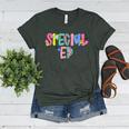 Retro Checkered Special Education Teacher Back To School Women's Heather T-Shirt Heather Forest
