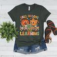 Retro Fall In Love With Learning Autumn Pumpkin Teacher Kids Women's Heather T-Shirt Heather Forest