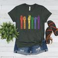 Retro Be Kind ASL Deaf Teacher Sign Language Gay Pride Women's Heather T-Shirt Heather Forest Retro Be Kind ASL Deaf Teacher Sign Language Gay Pride Women's Heather T-Shirt Heather Forest
