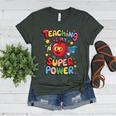 Retro Teaching Is My Superpower Apple Teacher Appreciation Women's Heather T-Shirt Heather Forest Retro Teaching Is My Superpower Apple Teacher Appreciation Women's Heather T-Shirt Heather Forest