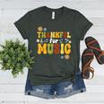 Retro Thankful For Music Floral Music Teacher Thanksgiving Men Women Women's Heather T-Shirt Heather Forest Retro Thankful For Music Floral Music Teacher Thanksgiving Men Women Women's Heather T-Shirt Heather Forest