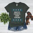 Santas Favorite Choir Teacher Christmas Women's Heather T-Shirt Heather Forest Santas Favorite Choir Teacher Christmas Women's Heather T-Shirt Heather Forest