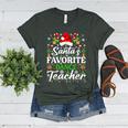 Santa's Favorite Dance Teacher Shirt Christmas Pajama Women's Heather T-Shirt Heather Forest
