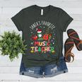 Santa's Favorite Music Teacher Christmas Santa Hat Matching Women's Heather T-Shirt Heather Forest Santa's Favorite Music Teacher Christmas Santa Hat Matching Women's Heather T-Shirt Heather Forest