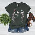 Science Teacher Dancing Skeleton Halloween Chemist Scientist Women's Heather T-Shirt Heather Forest