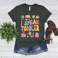 I Speak Toddler Teacher Pre-K Frist Day Back To School Women's Heather T-Shirt Heather Forest