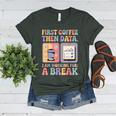 Special Education First Coffee Then Data Retro SPED Teacher Women's Heather T-Shirt Heather Forest