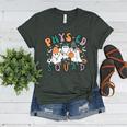 Spooky Ghost PE Teacher Squad Physical Education Halloween Women's Heather T-Shirt Heather Forest