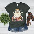 Spooky Teacher Groovy Retro Ghost Teacher Halloween 2023 For Men Women Kids Women's Heather T-Shirt Heather Forest Spooky Teacher Groovy Retro Ghost Teacher Halloween 2023 For Men Women Kids Women's Heather T-Shirt Heather Forest