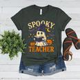 Spooky Teacher Halloween Cute Ghost Pumpkin Reading Women Women's Heather T-Shirt Heather Forest