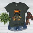 STEM Teacher Messy Bun Fall Vibes Autumn Thanksgiving Men Women Women's Heather T-Shirt Heather Forest