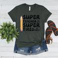Super Teacher By Day Super Tired By Night Back To School Women's Heather T-Shirt Heather Forest Super Teacher By Day Super Tired By Night Back To School Women's Heather T-Shirt Heather Forest