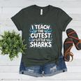 I Teach The Cutest Little Sharks Teacher School Women's Heather T-Shirt Heather Forest