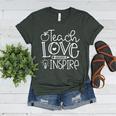 Teach Love Inspire Retro Teacher Kids Back To School Women's Heather T-Shirt Heather Forest Teach Love Inspire Retro Teacher Kids Back To School Women's Heather T-Shirt Heather Forest