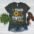 TEACH LOVE INSPIRE Teacher Sunflower Appreciation Women's Heather T-Shirt Heather Forest TEACH LOVE INSPIRE Teacher Sunflower Appreciation Women's Heather T-Shirt Heather Forest
