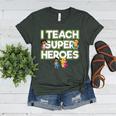 I Teach Superheroes School Teacher Professor Women's Heather T-Shirt Heather Forest