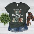 I Teach Tiny Humans About Jesus Teacher Sunday School Faith Women's Heather T-Shirt Heather Forest I Teach Tiny Humans About Jesus Teacher Sunday School Faith Women's Heather T-Shirt Heather Forest