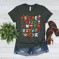 Teacher Christmas Alphabet Back To School Holiday Learning Women's Heather T-Shirt Heather Forest Teacher Christmas Alphabet Back To School Holiday Learning Women's Heather T-Shirt Heather Forest