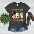 Teacher Halloween Trick Or Teach Cute Ghost Coffee Pumpkins Women's Heather T-Shirt Heather Forest Teacher Halloween Trick Or Teach Cute Ghost Coffee Pumpkins Women's Heather T-Shirt Heather Forest