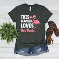 This Teacher Loves Her Flock Teaching Flamingo Girl Women's Heather T-Shirt Heather Forest This Teacher Loves Her Flock Teaching Flamingo Girl Women's Heather T-Shirt Heather Forest