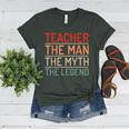 Teacher The Man The Myth The Legend School Holiday Teacher Women's Heather T-Shirt Heather Forest