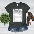 Teacher Nutrition Facts Teachers Nutritional Fact Women's Heather T-Shirt Heather Forest