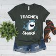 Teacher Shark Teaching Back To School Kindergarten Women's Heather T-Shirt Heather Forest