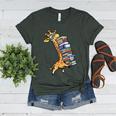 Teacher Shirt Giraffe Holding Books Bookworm Librarian Women's Heather T-Shirt Heather Forest Teacher Shirt Giraffe Holding Books Bookworm Librarian Women's Heather T-Shirt Heather Forest