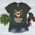 Teacher Squad Red Plaid Rudolph Reindeer Christmas Women's Heather T-Shirt Heather Forest